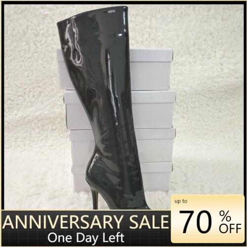 Patent Women Stiletto Thin High Heel Knee-High Boots Round Toe Sexy Fashion Evening Dress Party Ball Lady Long Boots 0640cbt-b