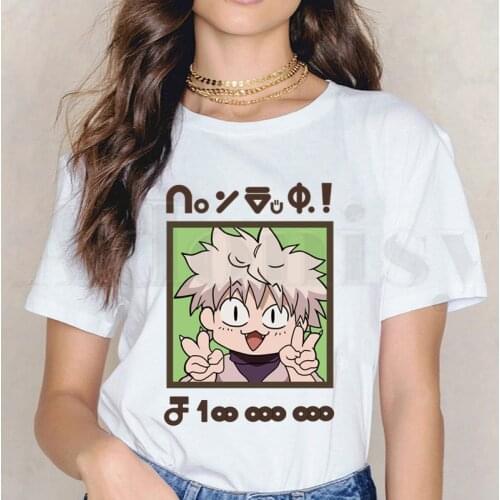 Short Sleeve Female Tops Tees Harajuku Vogue VintageT Shirts Hunter X Hunter Killua Zoldyck Devil Eye Manga Womens T-shirt