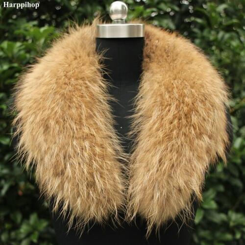 Harppihop*Real fox fur Collar Women Shawl Wraps Shrug Neck Warmer Jacket Fur Collar Stole Natural fox fur Ring scarves