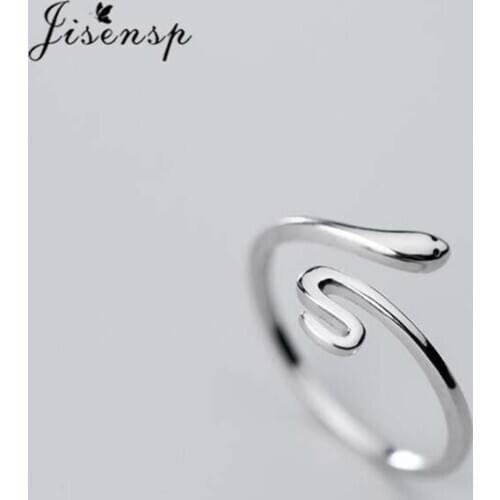 Jisensp Real 925 Sterling Silver Lovely Snake Ring Vintage Opening Rings Snake Cocktail Ring Gift for Women 2021 New Year Gift