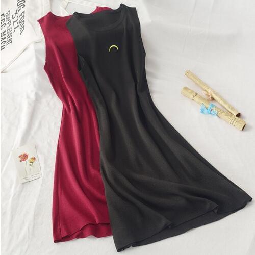 Embroidery Vest Dress Elegant Women Vest Dress 2019 Summer New Fashion Sleeveless Tanks Slim Bodycon A-line Party Dresses