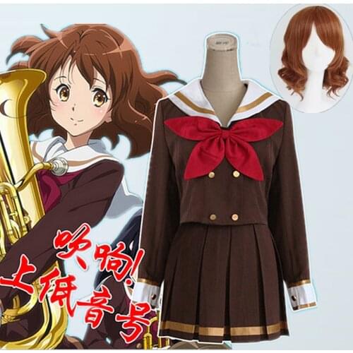 Sound! Euphonium Oumae Kumiko Uniform Dress Sailor Suit Outfit Cosplay Costumes role play hair Halloween Party Costume