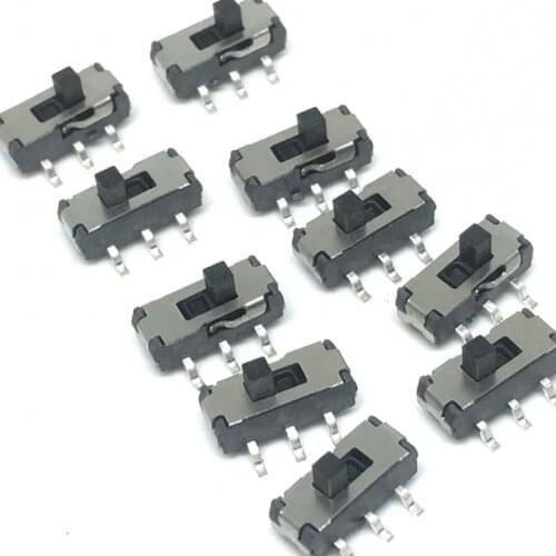 10Pcs MSS22D18 MINI Miniature SMD SMT Slide Switch 2P2T 6Pin Handle high 2mm For DVD Switch
