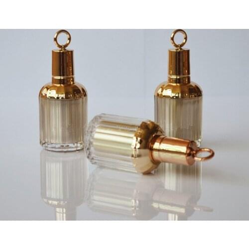 100pcs/lot Empty Acrylic Nail Polish Bottle With A Lid Brush 10ml Golden Nail Oil Box Bottles Cosmetic Packaging Containers