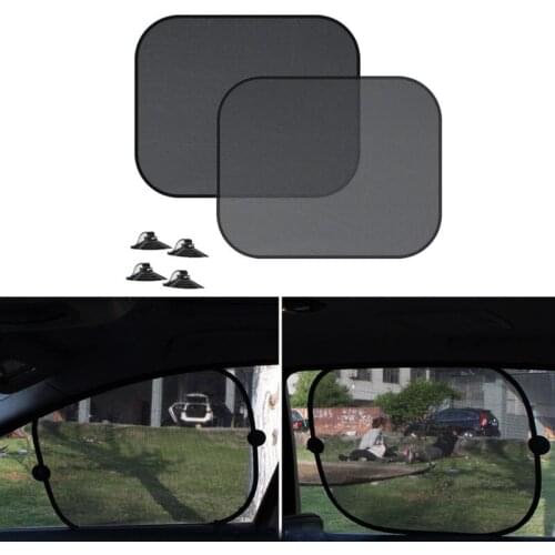 Super Quality 2pcs Black Side Car Sun Shades Rear Window Sunshades Cover Mesh Visor Shield Screen Interior UV Protection