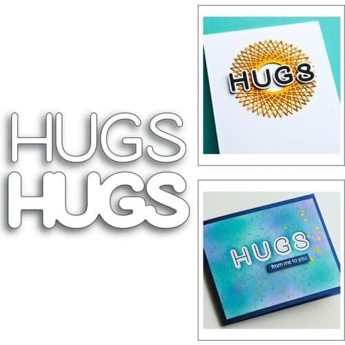 2020 New English Words Hugs and Silhouette Metal Cutting Dies For Cut Paper Craft Making Greeting Card Scrapbooking NO Stamp set