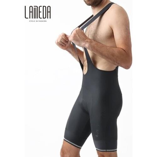 2021 New Arrival! Lameda Pro Road Bike Bib Shorts Summer High Density Pad Cycling Bib Shorts Hollow Back Design Reflective Hem