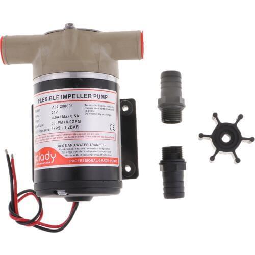 24V Water Puppy Bilge / Sump Flexible Impeller Pump 8 GPM For Boats