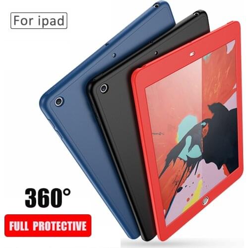 360 Degree Front Back Full Cover+Tempered Glass For Apple iPad 9.7 2017 2018 5th 6th A1823 A1822 A1893 A1954 Case Silicone Cover