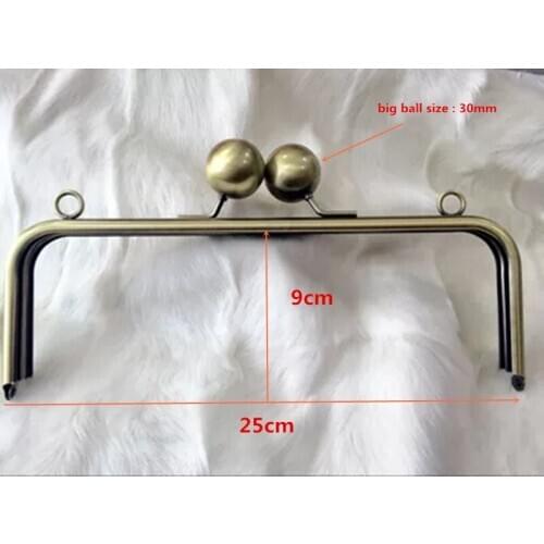 5 pieces big ball 25 mm or 30 mm antique brass color glue purse frame obag handle frame hanger purse wallet accessories handles