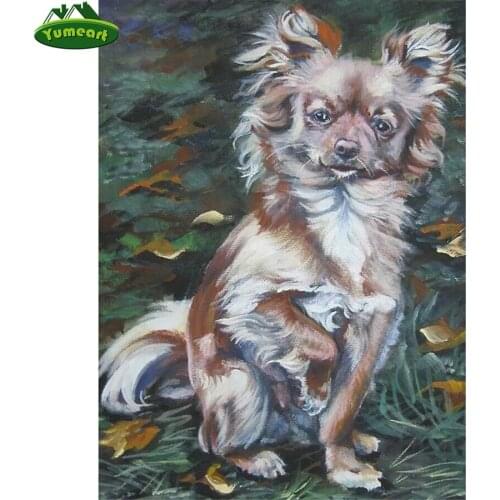5D Diy Diamond Embroidery Cross Stitch Cute Animal Chihuahua Dog Full Square Mosaic Needlework Diamond Painting Sweet Home Decor
