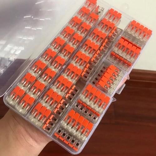 75pcs Electrical Connectors For Wago 221 Wire Block Clamp Terminal Cable Reusable Mini Quick Home Wire Terminal Connector