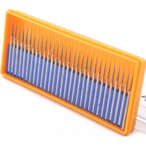 30Pcs Diamond Grinding Head Abrasive Bits NEEDLE SHARP 1.8 2mm Rotary Burrs Coated Grit 150 for Dremel Tools Accessories 26