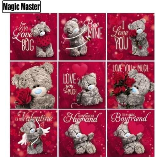 Full Diamond "Cartoon bear" DIY 5D full round/square Diamond Painting Cross Stitch Home Decor Picture Of Rhinestone Handmade