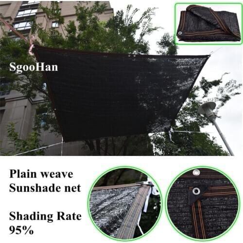 SgooHan Black Anti-UV Sun Shading Net Garden Succulent Plant Shelter Sunshade Net Outdoor Awning Swimming Pool Cover Shade Sail