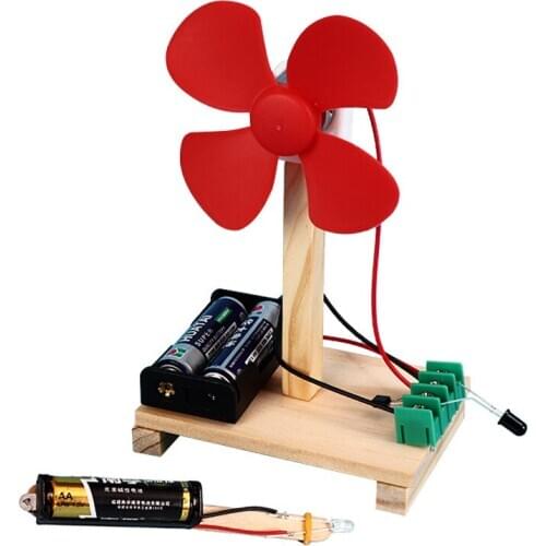 Infrared remote control fan childrens technology small production small invention DIY physical experiment new educational toy