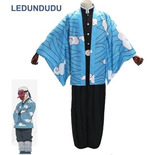 Demon Slayer Kimetsu no Yaiba Cosplay Costumes Urokodaki Sakonji Men Uniforms Party Suit for Halloween and Cos Capes
