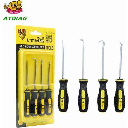 Straight/Offset/90 Degree/O-Ring Hook Pick 4pcs/set Extra Long Hook And Pick Car Automotive Set Seal Remover Craft Hobby Tool