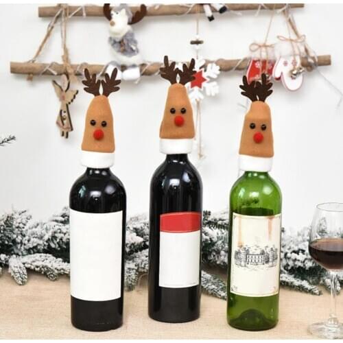 Elk Shape Wine Bottle Cap Knife Fork Protective Cover Home Christmas Decoration