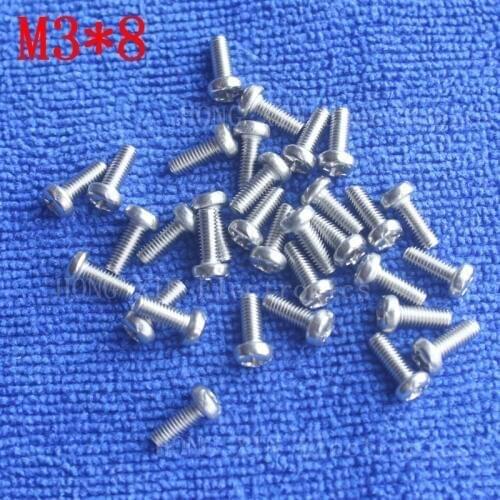 M3*8 1pcs 304 Stainless Steel Screw 8mm Round Head Screws Phillips Crosshead Thread Bolt Brand new high-quality fastener tools