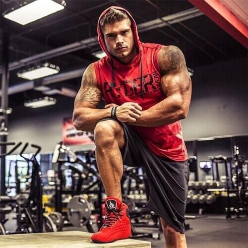 Autumn and winter fitness sleeveless hooded sweatshirt training vest sports vest comfor loose hoodies men
