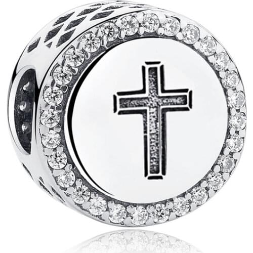 925 Silver Charm Pendant Bead FOR European Charms Bracelet Chain Bangle Necklace Jewelry Making Cross Faith