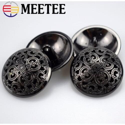20pcs Meetee 15/18/20/23/25mm Hollow Metal Buttons Round Coat Button for Clothing Sewing Decor Accessories DIY Material Craft