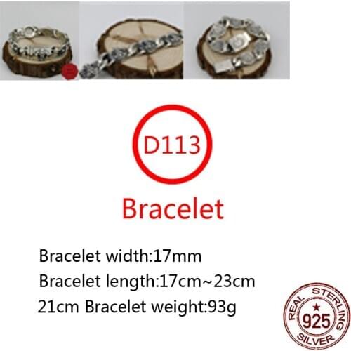 D113 S925 sterling silver bracelet personality anchor letter street dance jewelry replica goth punk style jewelry for lover