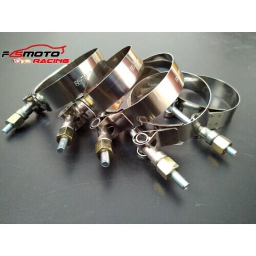 Silicone Turbo Pipe Hose Coupler T-bolt Clamps 10 x 2.5" inch (66-74mm)