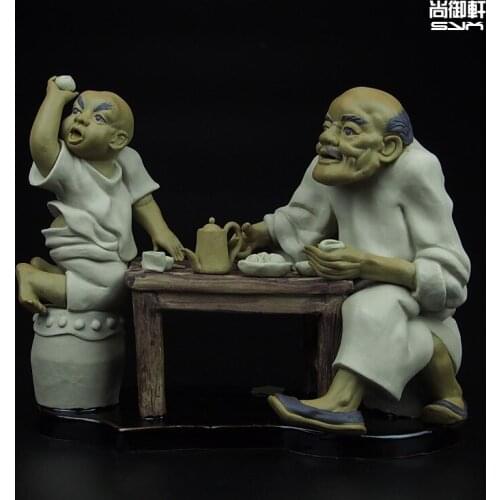 Shiwan doll master boutique tea ceremony creative retro ceramic ornaments office decor Home Furnishing study