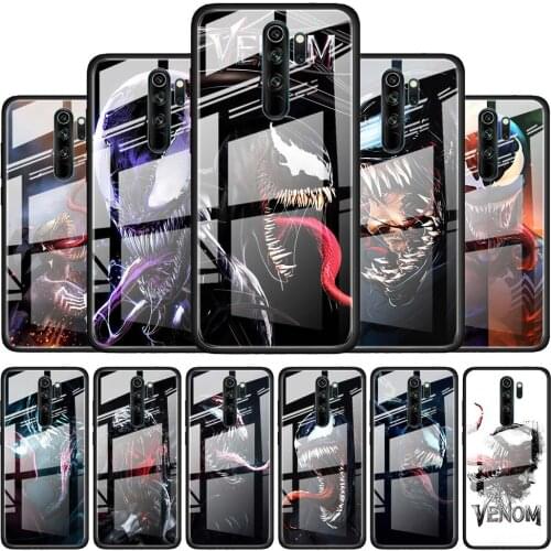 Venom Marvel Hero for Xiaomi Redmi K40 K30 K20 Pro Plus 9C 9A 9 8A 7 Luxury Shell Tempered Glass Phone Case Cover