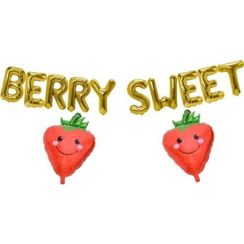Berry Sweet Balloon Sweet Berry Themed 1st 2nd Birthday Party Supplies Rose Gold Strawberry Banner for Strawberry Baby Shower