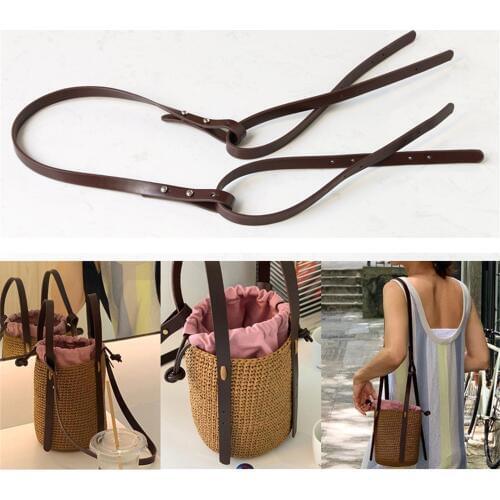 High Quality PU Leather Handbag Shoulder Handle Strap Brown Black Long Shoulder Strap for DIY Handmade Woven Bag Accessories