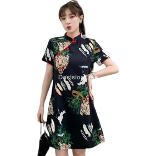 2021 chinese female satin dress elegant qipao mandarin collar vintage cheongsam vestidos sexy split formal dress cheongsam dress
