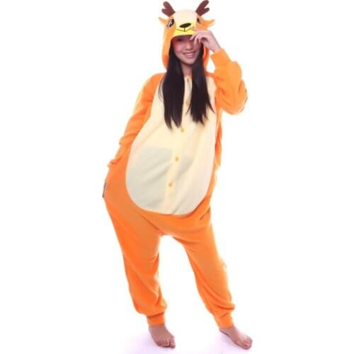 Animal Deer Onesie Adult Women Men Unisex Otarriinae Cosplay Pajamas Jumpsuits Carnival Plus Size Winter Party Halloween Costume