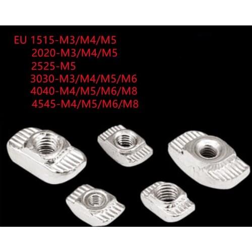10/20/50/100pcs M3 M4 M5 M6 M8 harmmer head nut For 20S 30S 40S 45S Series T Nut Hammer Drop In Nut