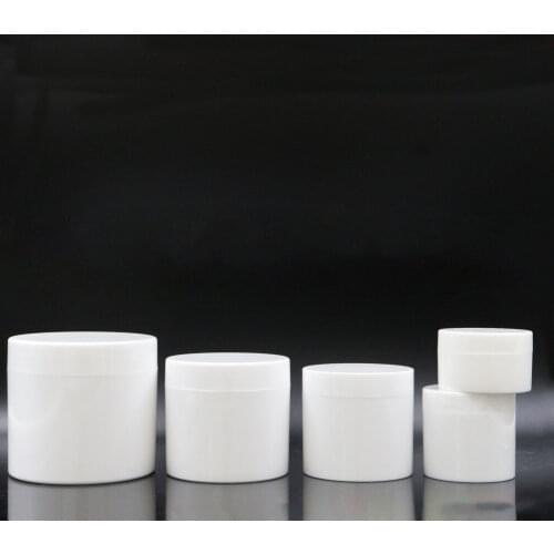 10pcs 200g 300g 500g Plastic White Gream Bottle with Lids Makeup Sample Pots for Beauty Products
