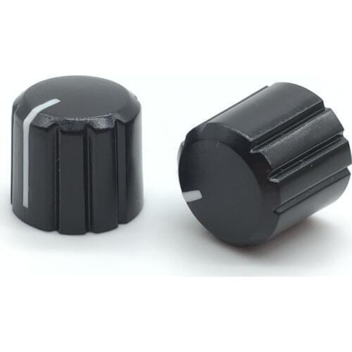 10pcs Potentiometer Switch Roatry Encoder Switch Caps Black Plastic Knob 15x13.5mm Half Shaft Plum Shaft Type