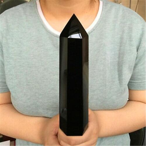 1000gNatural obsidian quartz obelisk crystal mineral wand point healing