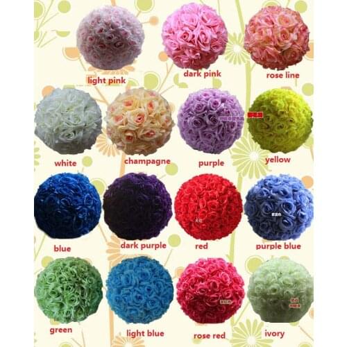 16 Inch 40 cm Wedding silk Pomander Kissing Ball flower ball decorate artificial flower for wedding garden market decoration