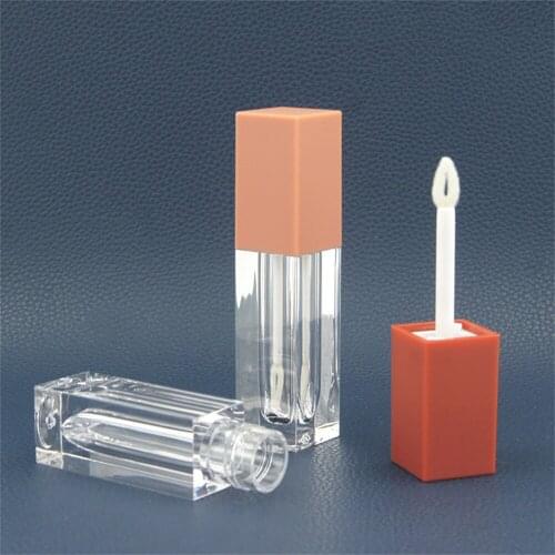 3ml Square Transparent Frosted Cap Lip Gloss Tube Lipstick Empty Tubes Portable Cosmetic Packaging Container Travel Diy Tool