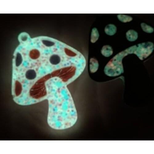 32CE Shiny Toadstool Mushroom Earring Epoxy Resin Mold Keychain Pendant Silicone Mold