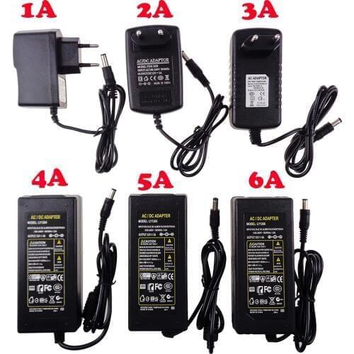 DC 12V Power Supply Adapter Transformer 1A 2A 3A 4A 5A 6A 10A EU/US/UK/AU cord pl power adapter transformer for5050 led strip BA
