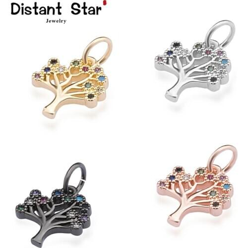 Lucky tree high quality pendant necklace jewelry connector accessories diy jewelry necklave making gift cubic zirconia hole