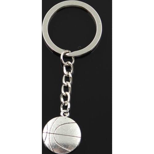 Keychain 18x21mm Double Sided Foot Ball Basketball Pendants DIY Men Jewelry Car Key Chain Ring Holder Souvenir For Gift