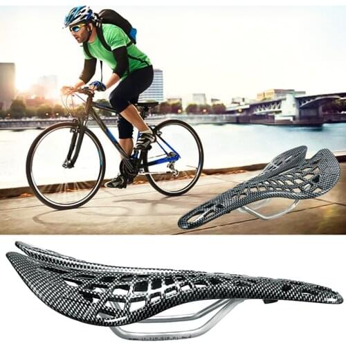 Carbon Fiber Breathable Mountain Bike Road Cycling Bicycle Saddle Spider Lightweight Bicycle Cushion Mat Hollow Saddle Seats