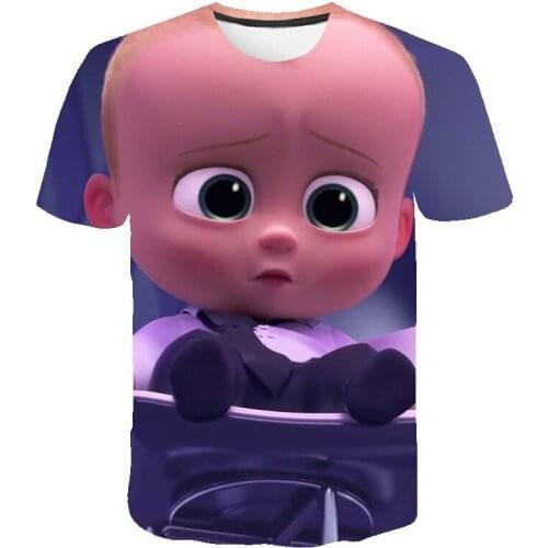 4-14 T Kids Boss Baby Cute Cartoon T-Shirt Clothes Print TShirt Boys Short Sleeve Summer Children Streetwear Casual Tops