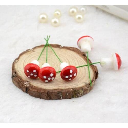 30 Pcs Mushroom Artificial Plants Diy Gifts Box Wedding Bridal Accessories Christmas Flowers Holiday Decoration Scrapbooking