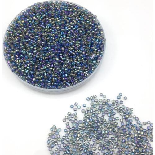 16g 1000X 2mm 12/0 AB Gray Colored Round Transparent Loose Spacer Beads Cezch Glass Seed Beads Handmade Jewelry DIY Garment Bead