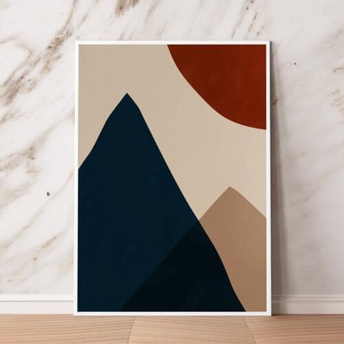 Copper Print Minimalist Poster Mid Century Terracotta Color Modern Abstract Wall Art Canvas Painting Picture Home Room Decor